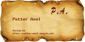 Petter Axel névjegykártya